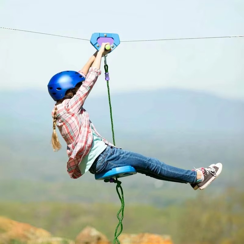 Outdoor Adventure Ziplines & Waterfall - Zipline-spelset Buitenzipline met duurzame zitjes en
