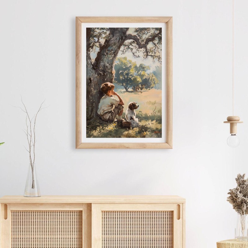 Vintage jongenskamer kunst pos - Outdoor Adventure Boys recensie en prijs
