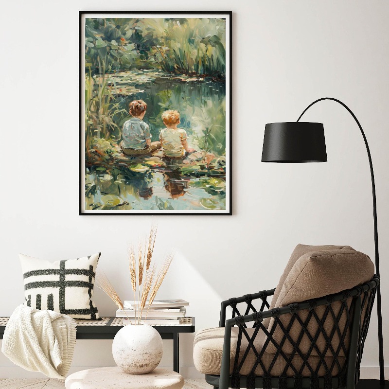 Vintage jongenskamer kunst pos - Outdoor Adventure Boys recensie en prijs