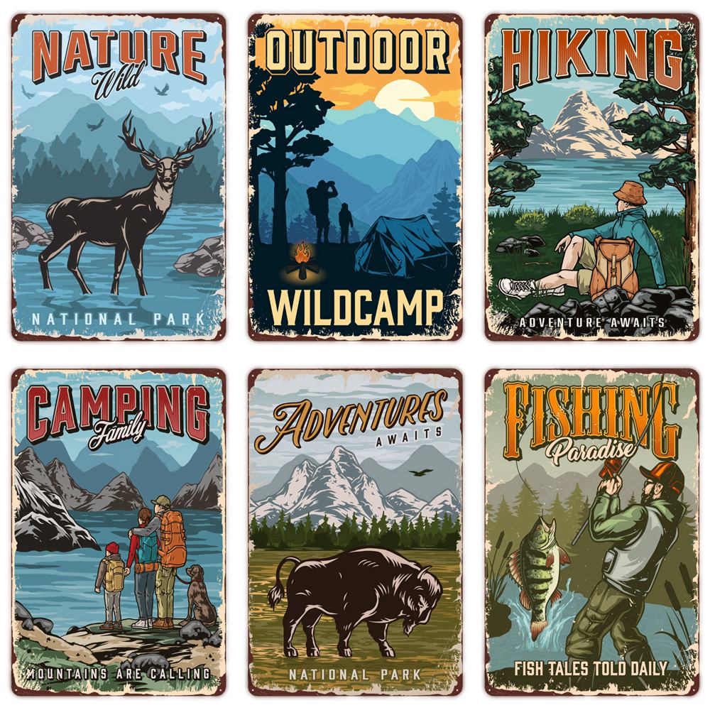 Camping Family Tin Sign, Visse - Outdoor Adventure Club recensie en prijs