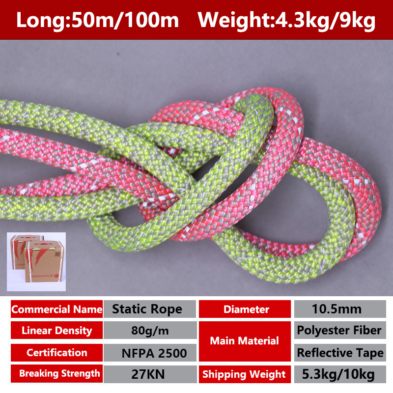 10.5mm Rotsklimtouw 100M/50M O - Rope Climbing Static recensie en prijs